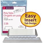 Smead Hanging File Tab/Insert, 1/5 Tab, 2 1/4 Inch, Clear Tab/White Insert, 25/Pack