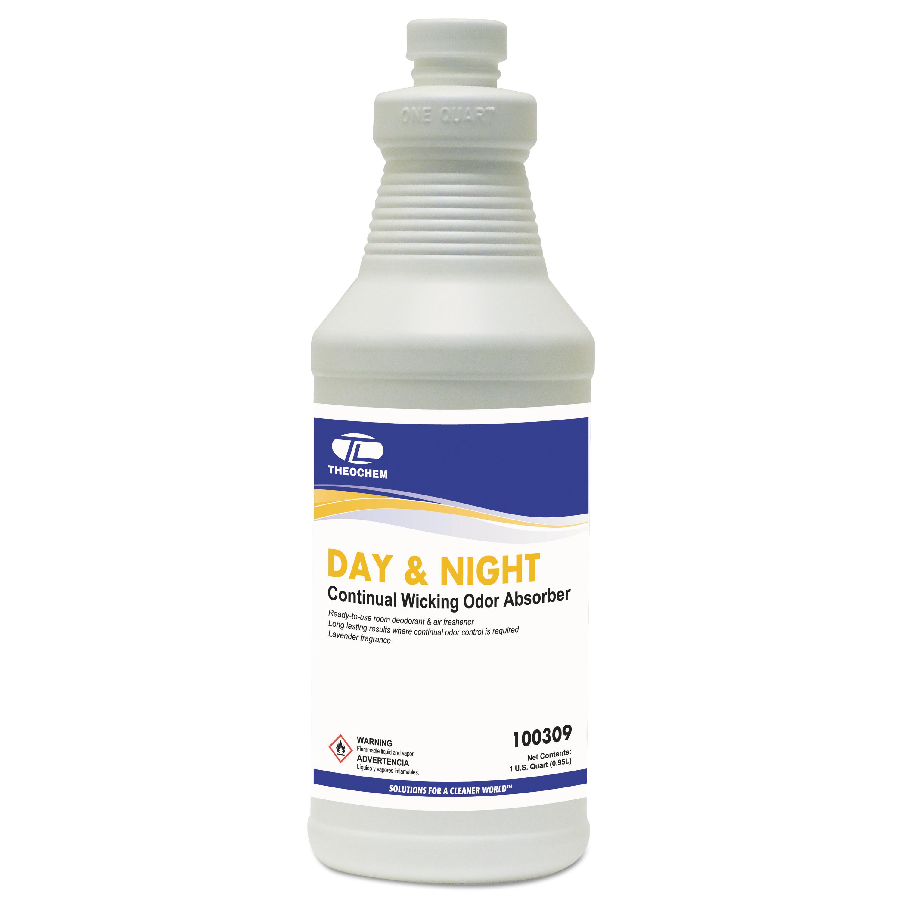 Theochem Laboratories Day & Night Wicking Odor Absorber, 32 oz Bottle, Lavender, 12/Carton