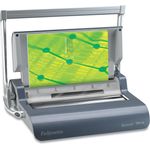 Fellowes® Quasar Manual Wire Binding Machine, 18 1/8 x 15 3/8 x 5 1/8, Metallic Gray