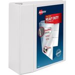 Heavy-Duty View Binder w/Locking 1-Touch EZD Rings, 5" Cap, White