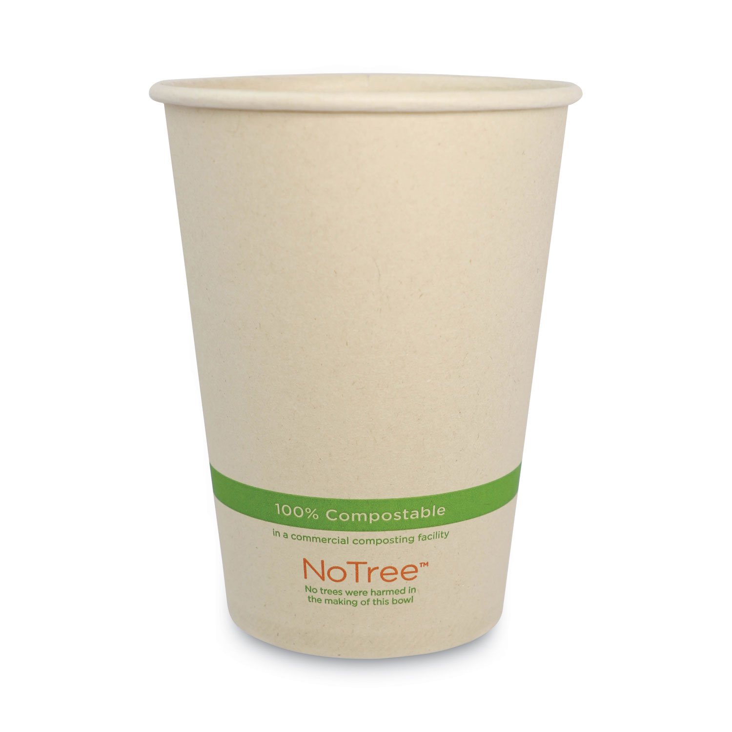 World Centric® No Tree Paper Bowls, 32 oz, 4.4" Diameter x 5.8"h, Natural, Sugarcane, 500/Carton