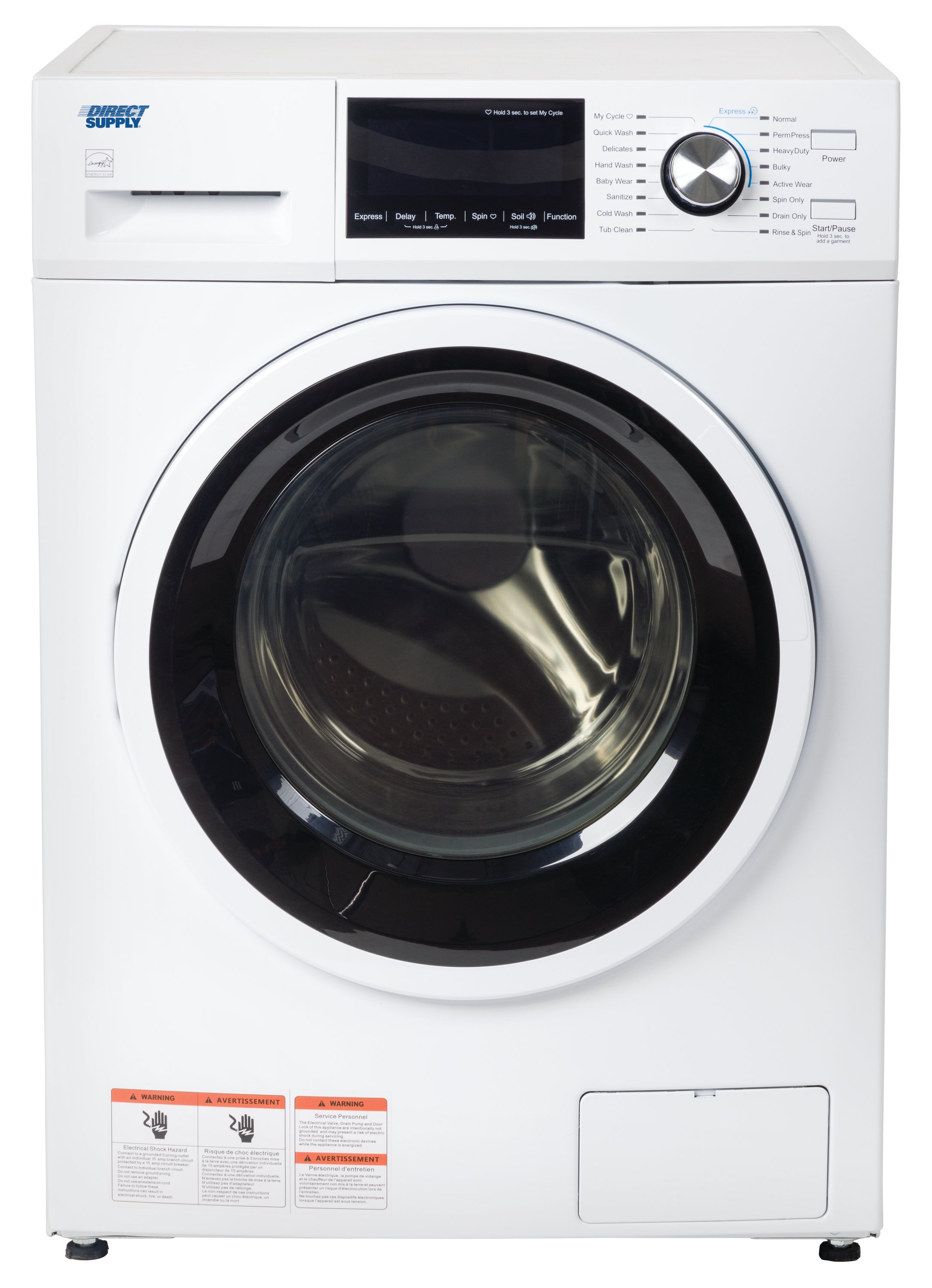 Direct Supply® 2.7-Cu. Ft. Front Load Washer, Energy Star, White, Stackable