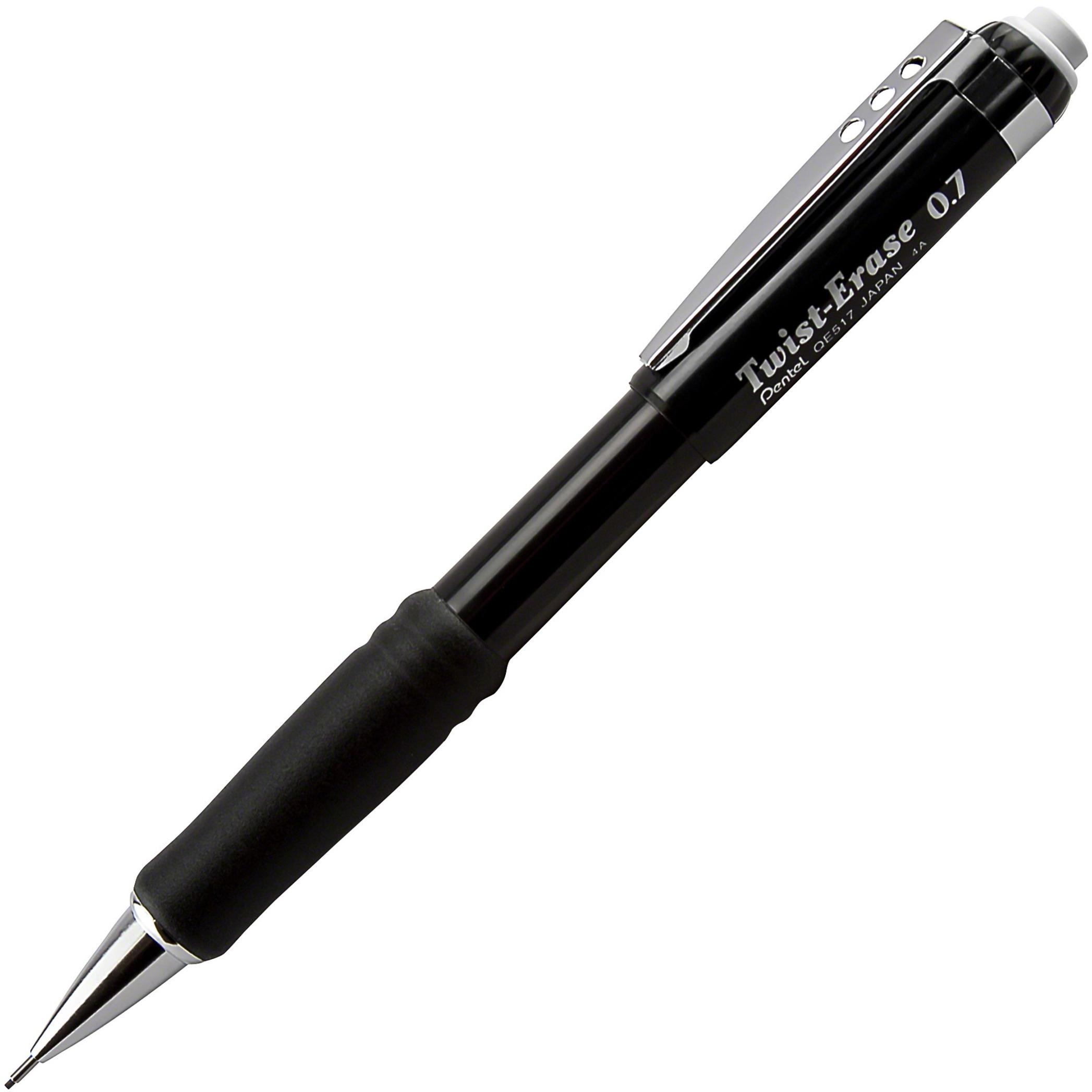 Mechanical Pencil, W/ Twist Eraser, 0.7 mm, Black