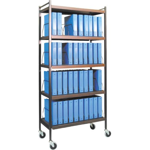 Vertical Open Chart Rack - 5 Shelves - 40 Binder Capacity- Woodgrain ...