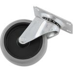 Rubbermaid® Commercial Replacement Non-Marking Plate Caster, 4", Black/Gray