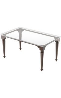 Four-Leg Dining Table Base Assembly, Turned Leg, Cove Apron, 42"x72"