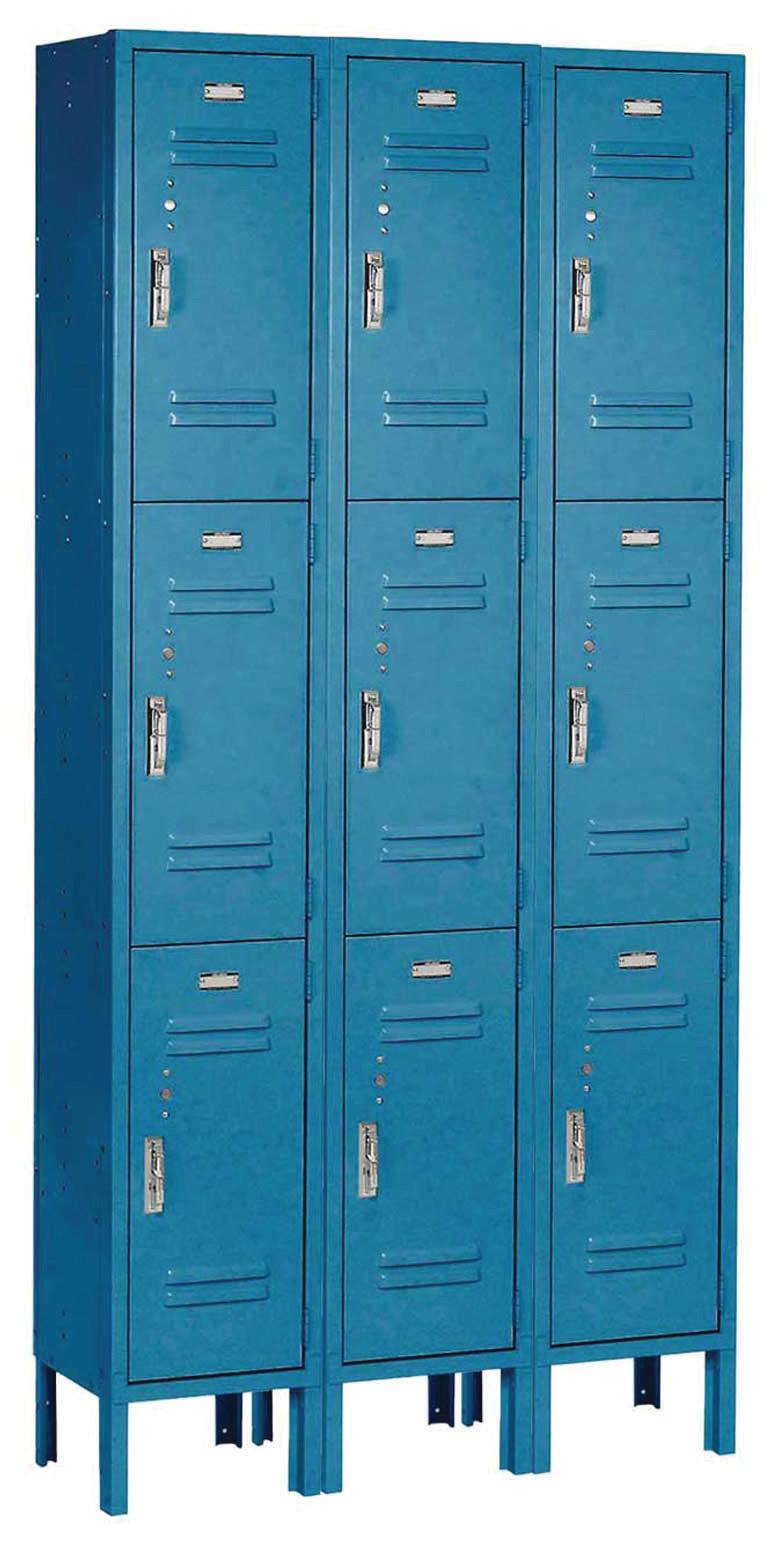 3-Tier Locker, 9 Openings, 3 Wide, Knocked Down, 12"W x 15"D x 24"H Opening - Locker Color: Tan