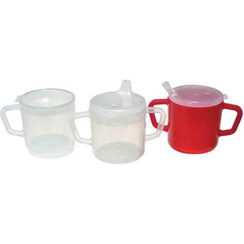 Adaptive Mugs, 8 oz. 1 Handle Mug, Clear, with 2 Lids, 20/case (4B808 ...