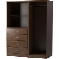 Made-to-Order Chest: 4 Drawers with Hutch and Open Wardrobe