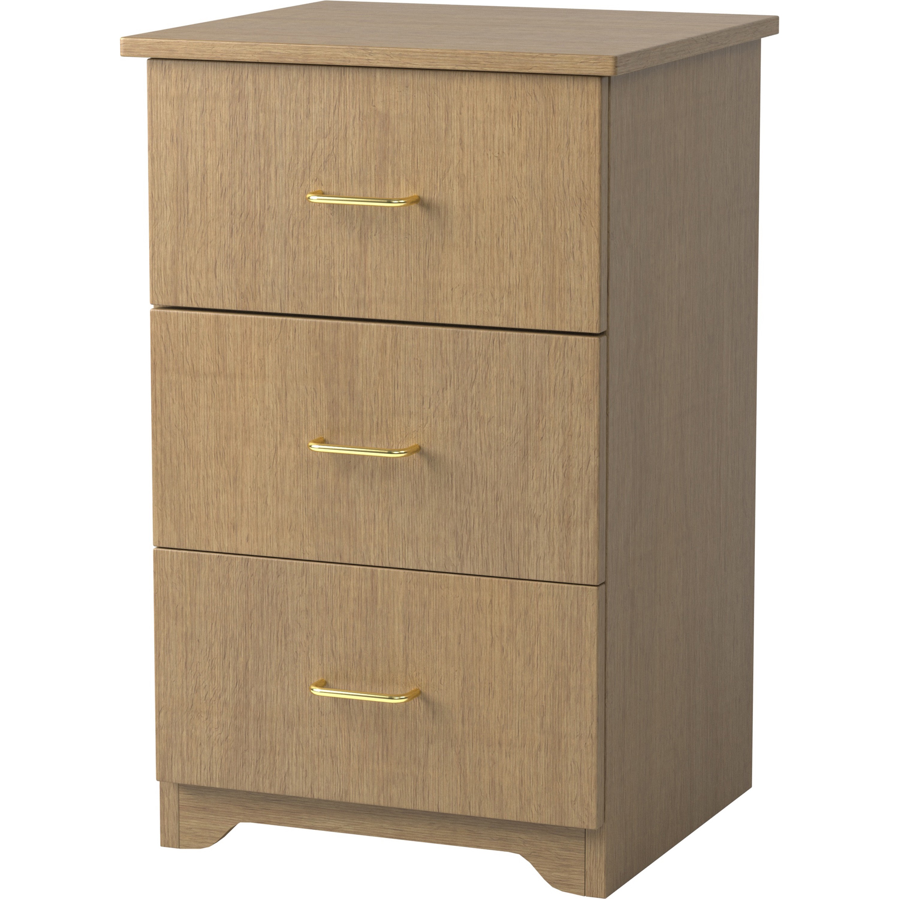 Maxwell Thomas® Quick-Ship Plymouth Bedside Cabinet, 3 Drawers - Casegood Finish: Fusion Maple
