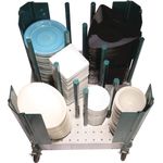 Dish Dolly, Poker Chip Style, with 12 Adjustable Hex Rods