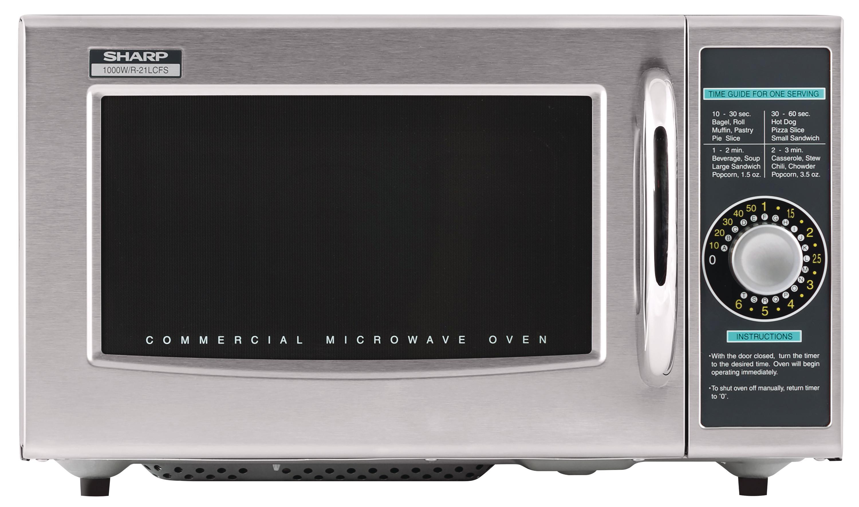 Sharp R-21LCFS 1000W Medium Duty Commercial Microwave with Dial Controls