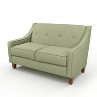 Quick-Ship Vidalia Loveseat with Preferred Seat Deck and Button Tufting in Dual Fabric