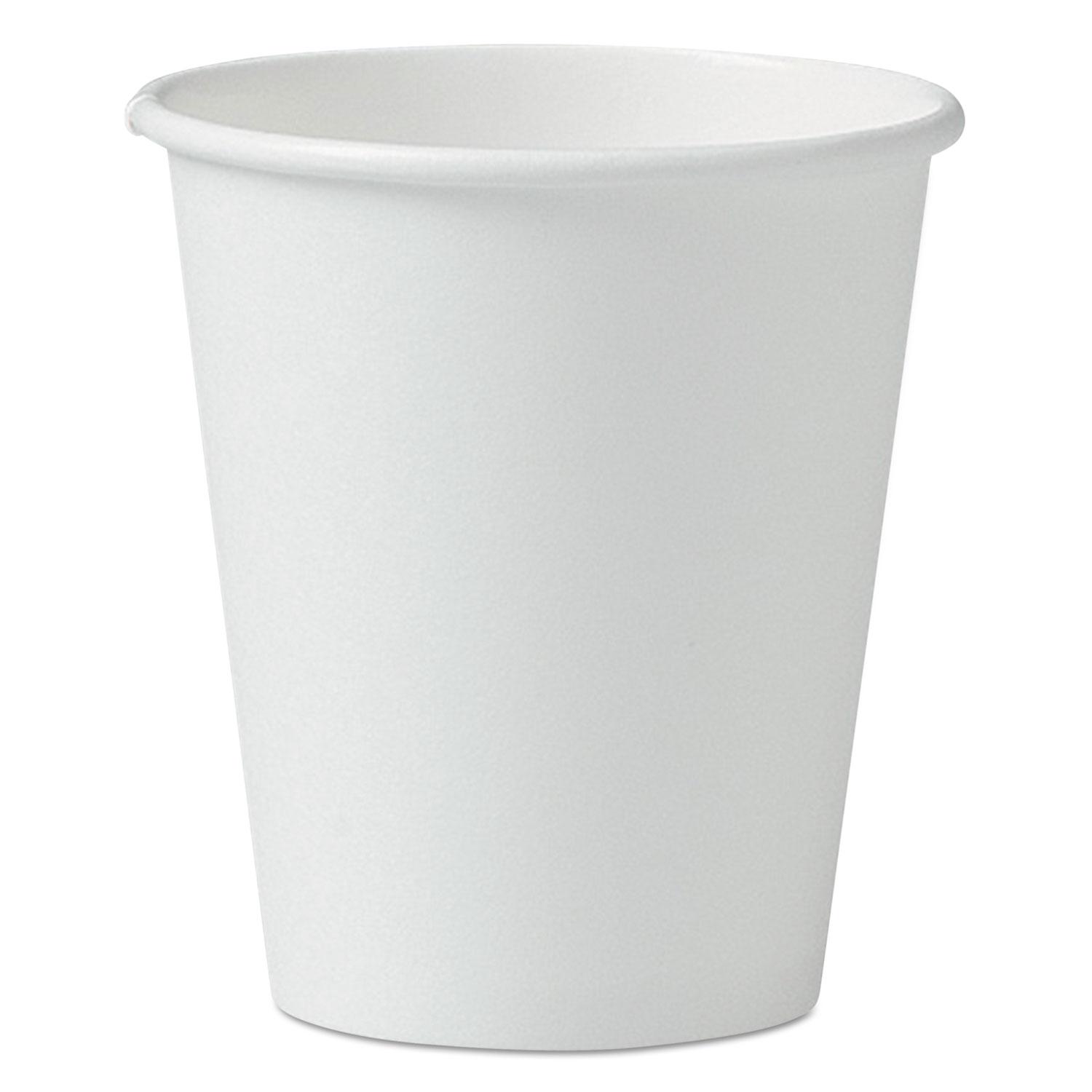 SOLO® Single-Sided Poly Paper Hot Cups, 6oz, White, 50/Pack, 20 Packs/Carton