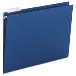 Smead Hanging File Folders, 1/5 Tab, 11 Point Stock, Letter, Navy, 25/Box