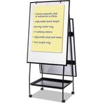 MasterVision® Creation Station Magnetic Dry Erase Board, 29 1/2 x 74 7/8, Black Frame