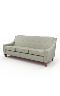 Quick-Ship Atwood Sofa with Preferred Seat Deck in Dual Fabric