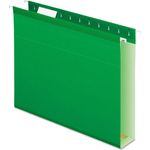 Pendaflex® Reinforced 2" Extra Capacity Hanging Folders, Letter, Bright Green, 25/Box