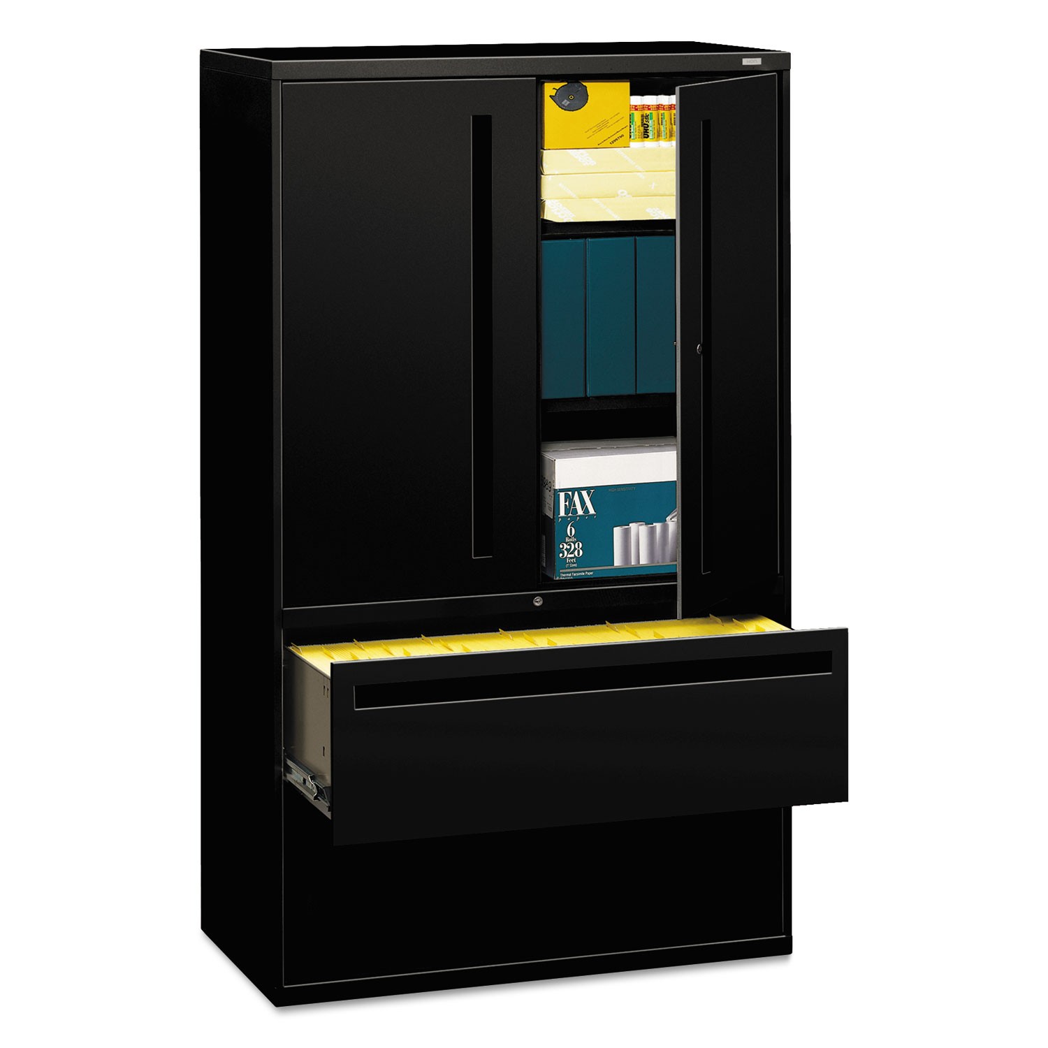 FMV FE70TB黒 700 Series Lateral File w/Storage Cabinet, 36w x 19-1/4d, Charcoal