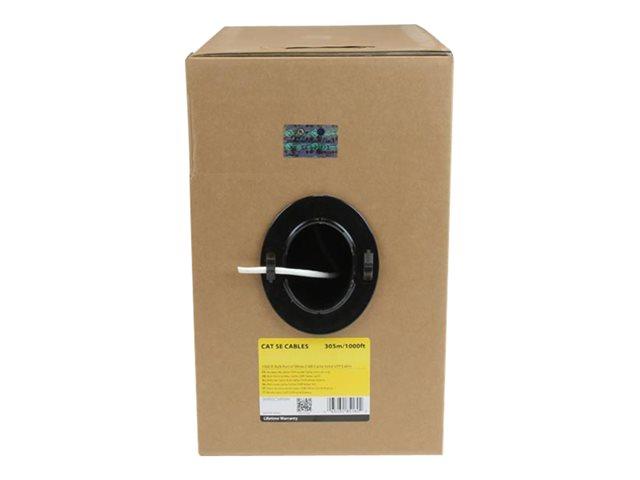 StarTech.com Bulk Roll of White CMR Cat5e Solid UTP Riser Cable - bulk cable - 1000 ft - white