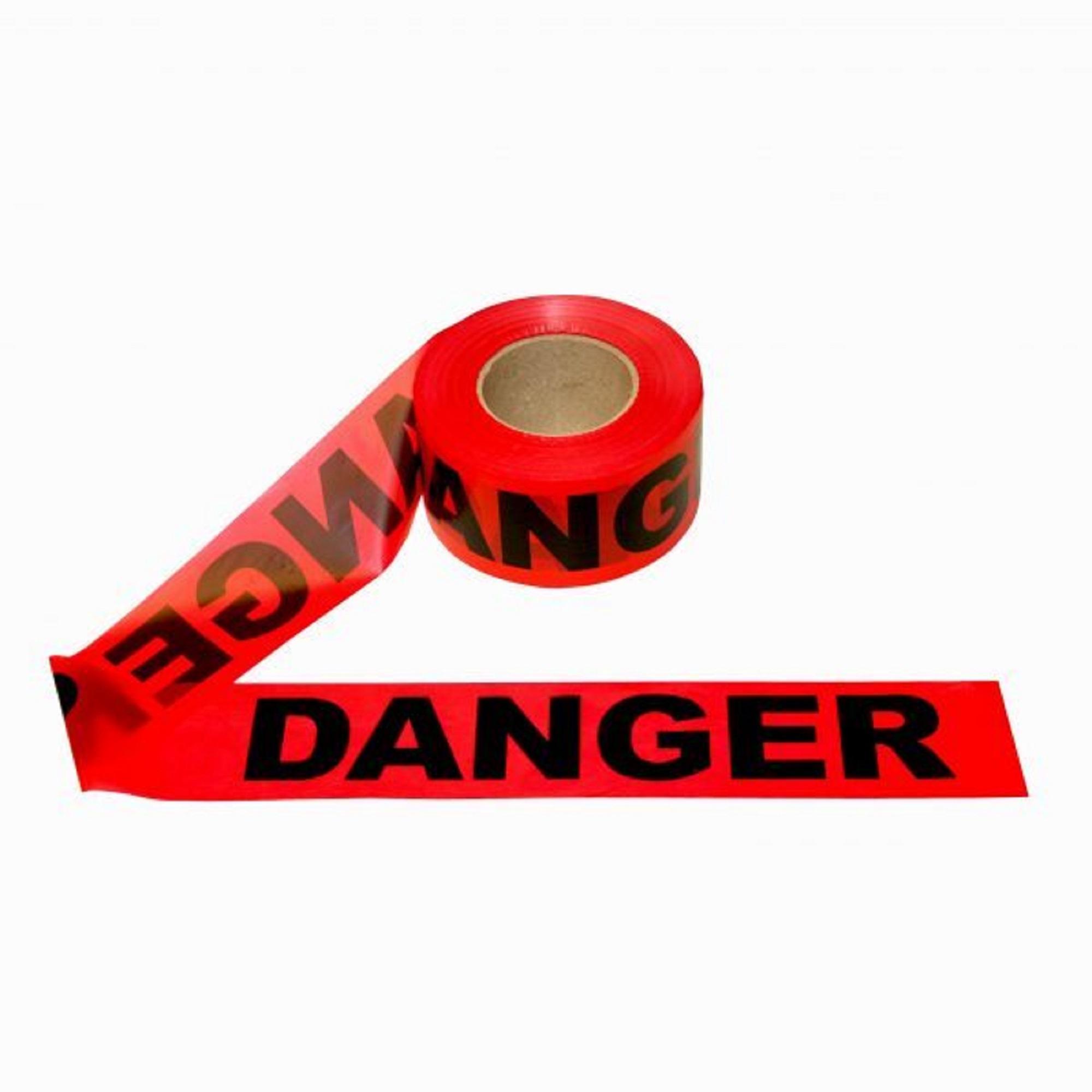 Barricade Tape, Danger, 3mil, 3in. x 1000ft. Black on Red