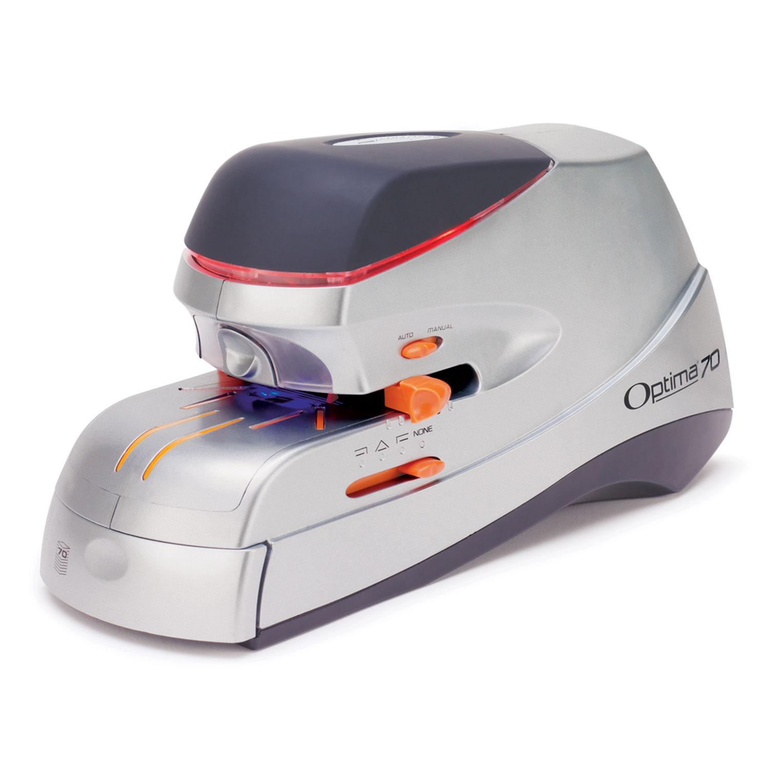 Swingline® Optima 70 Electric Stapler, Full Strip, 70-Sheet Capacity, Silver