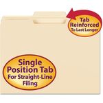Smead File Folder, 1/3 Cut Second Position, Reinforced Top Tab Letter, Manila, 100/Box
