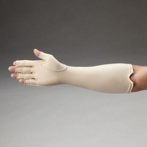 Rolyan Compression Gloves, Forearm Length, Left, Large, Full Finger ...