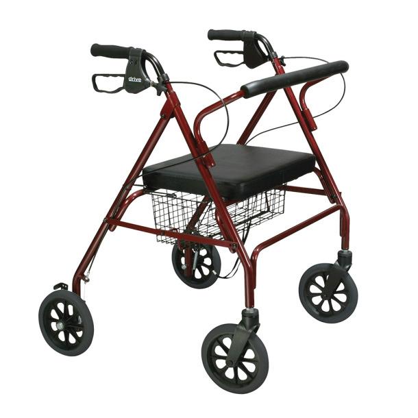 Go-Lite Bariatric Steel Rollator, Red