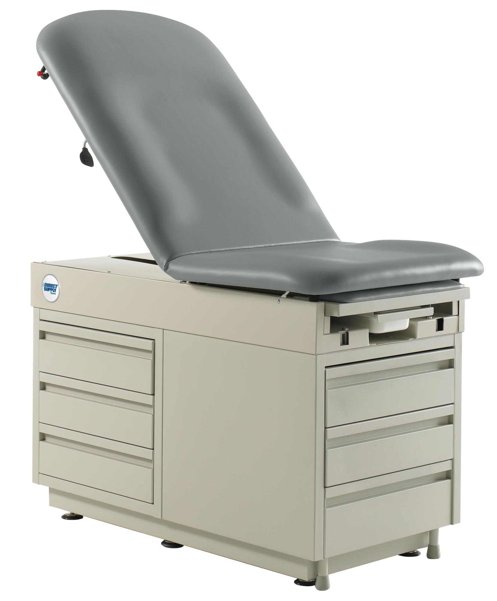 Clinton™ Exam Table with Stirrups Exam Table w/Stirrups, Grey/Grey ...