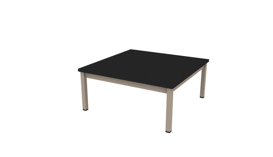 K-Series Magazine Table 36 x 36 SQ x 16.25H, Thermofoil: 042-1 Black, Frame Finish: 540 Pewter