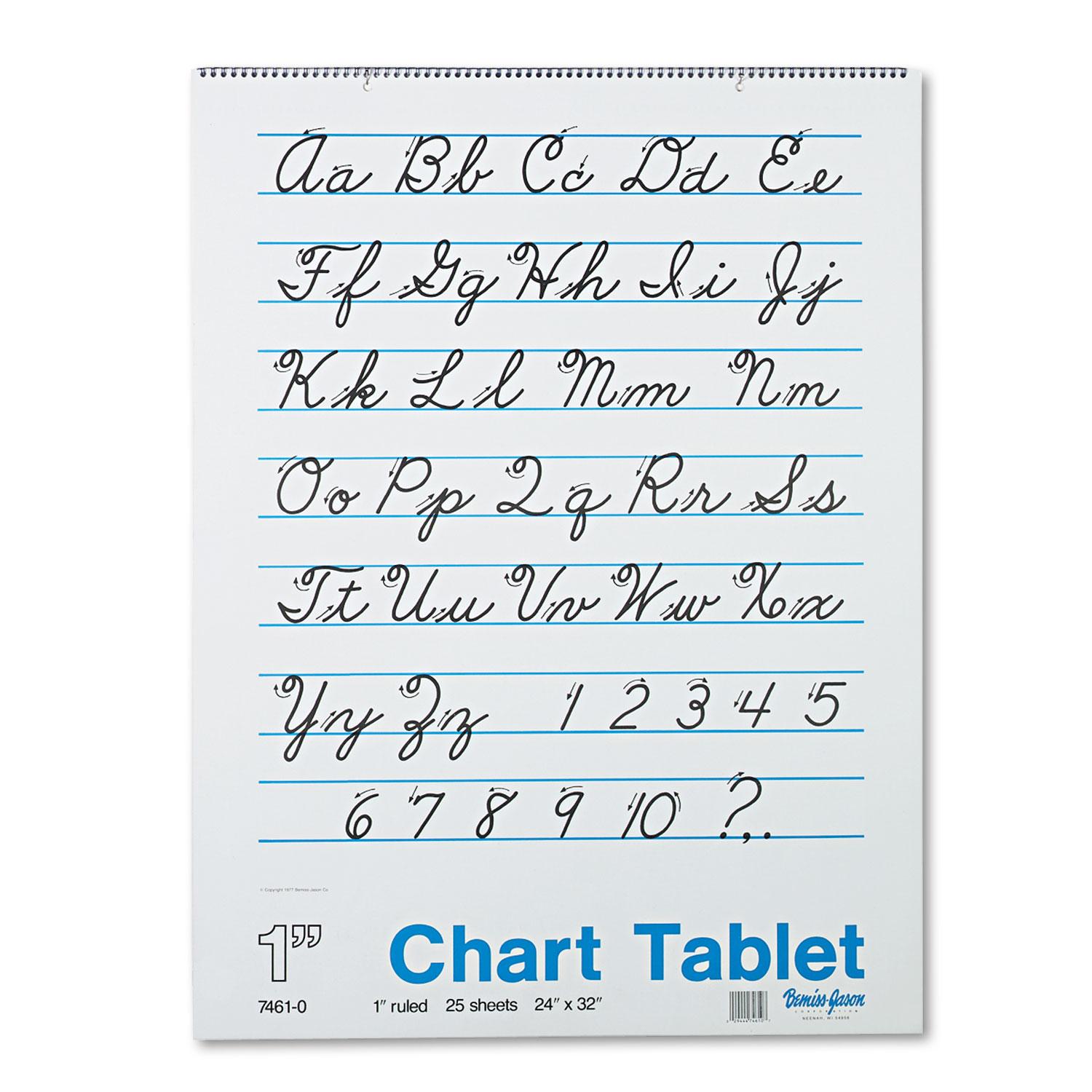 Pacon® Chart Tablets w/Cursive Cover, Ruled, 24 x 32, White, 25 Sheets