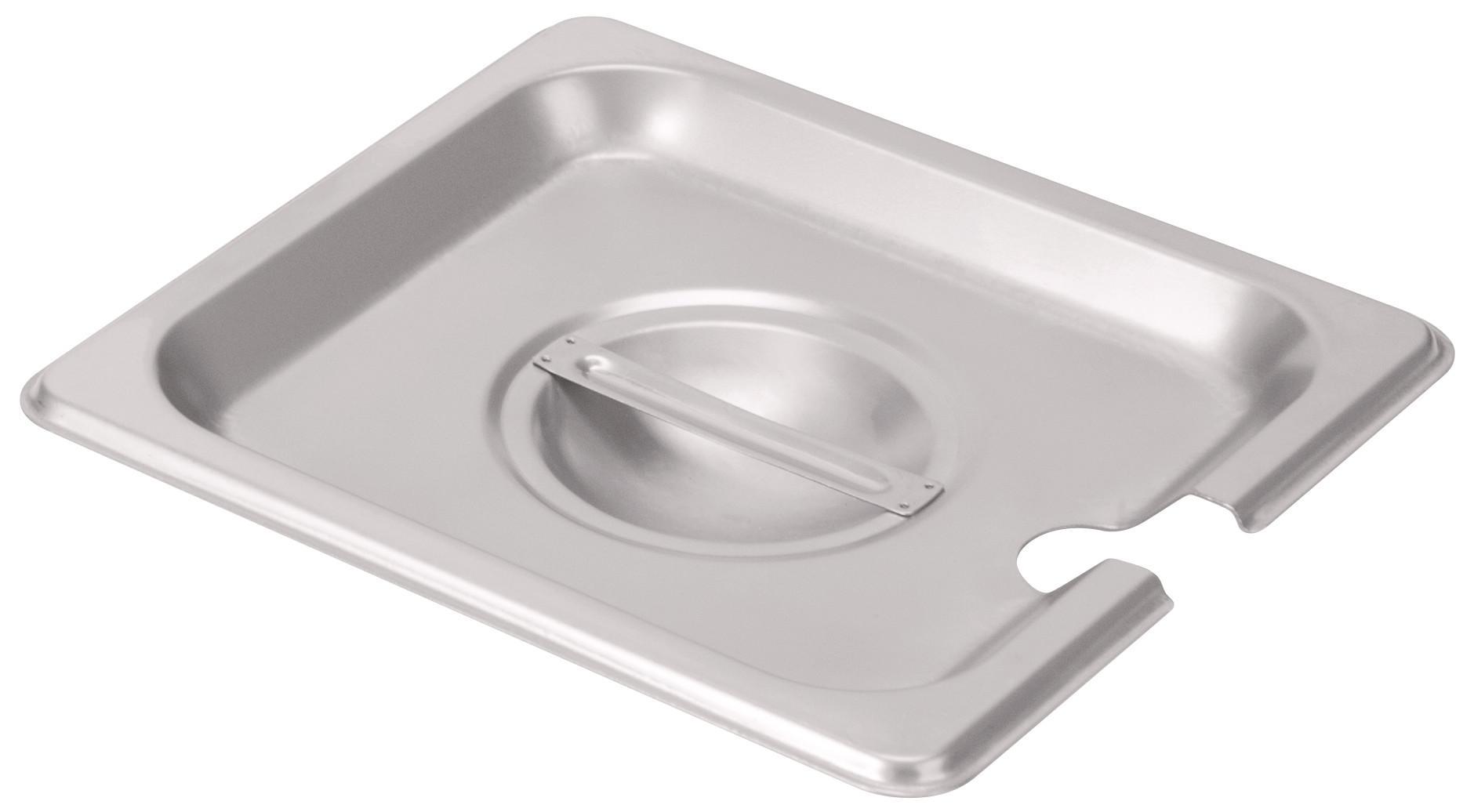Direct Supply® Notched Cover For Sixth Size Steam Table Pan, 24 Gauge
