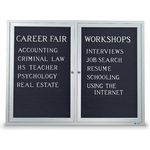 Two-Door Enclosed Letterboard with Aluminum Frame, 48" x 36"