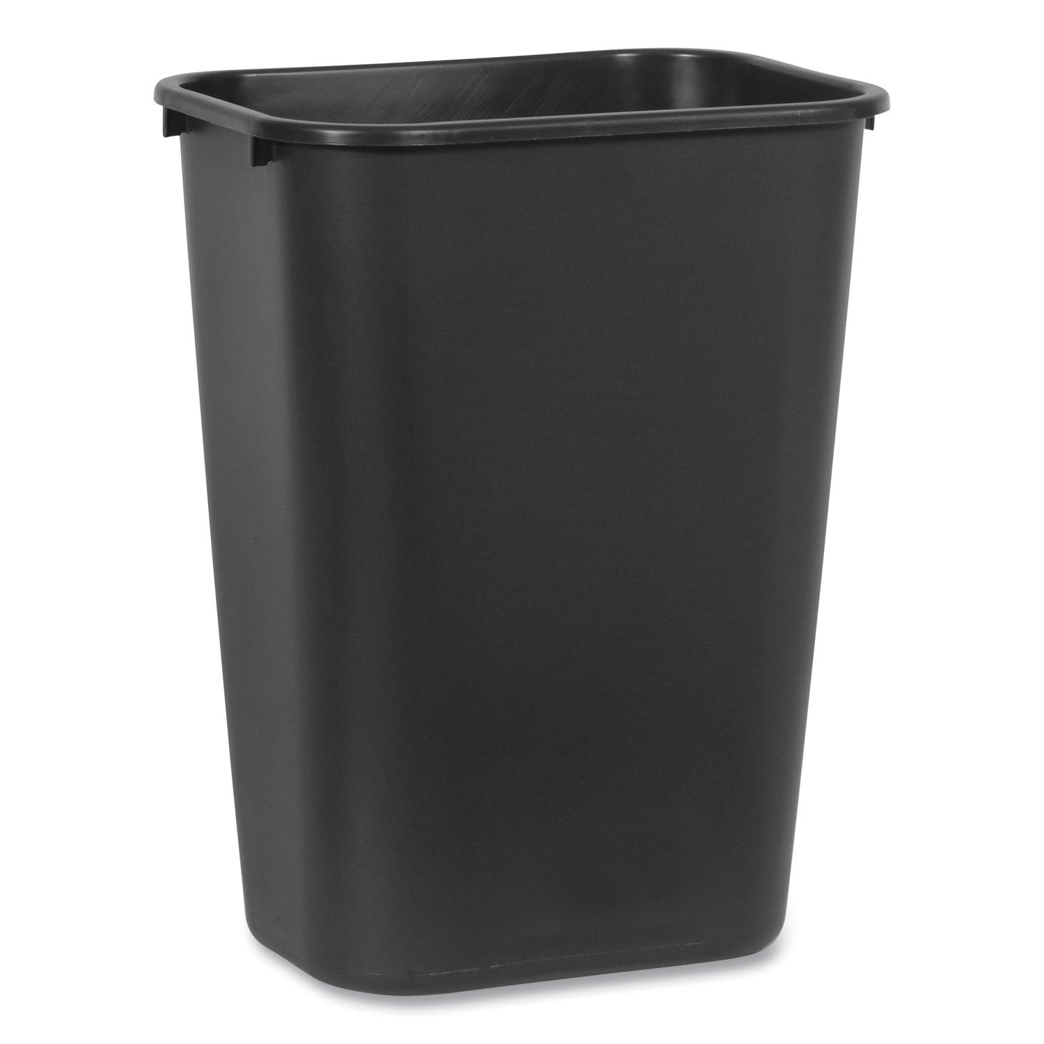 Rubbermaid Deskside Recycling Container, 10 1/4 Gallon, Rectangular, Plastic, Black