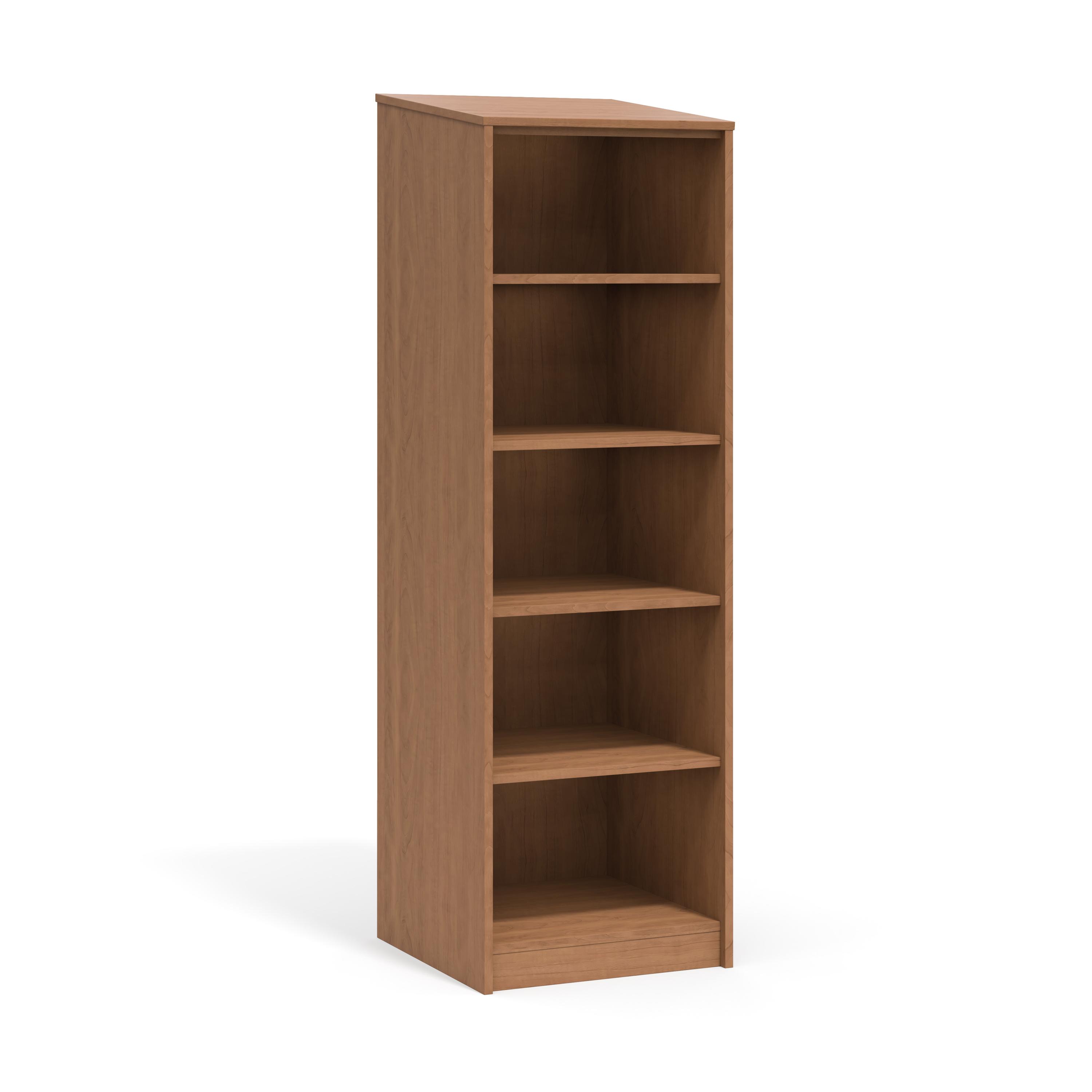 Fortress Single Wardrobe, 5 Open Fixed Shelves, Finsih: Candlelight