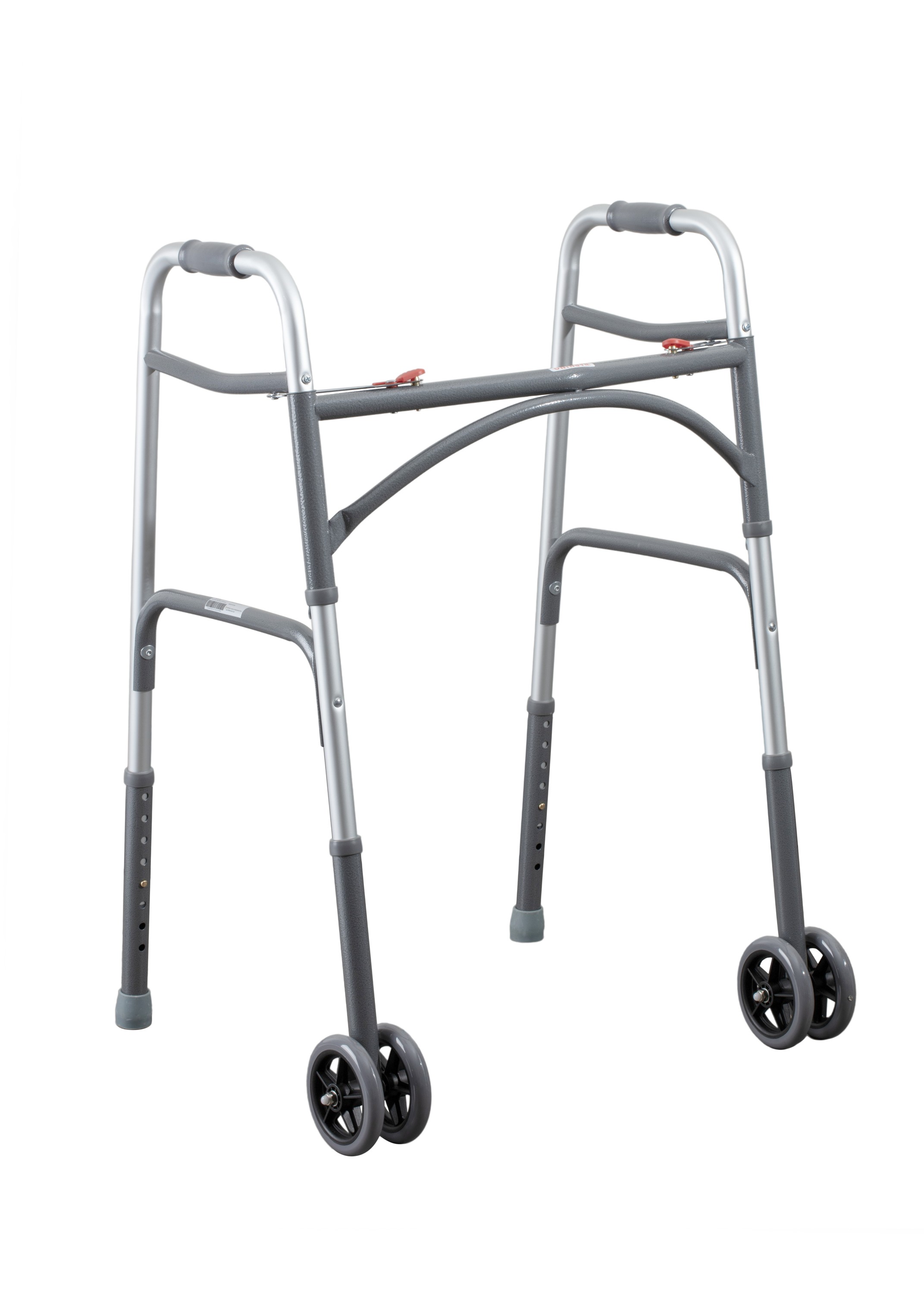 Bariatric 2 Button Folding Walker with 5" Wheels