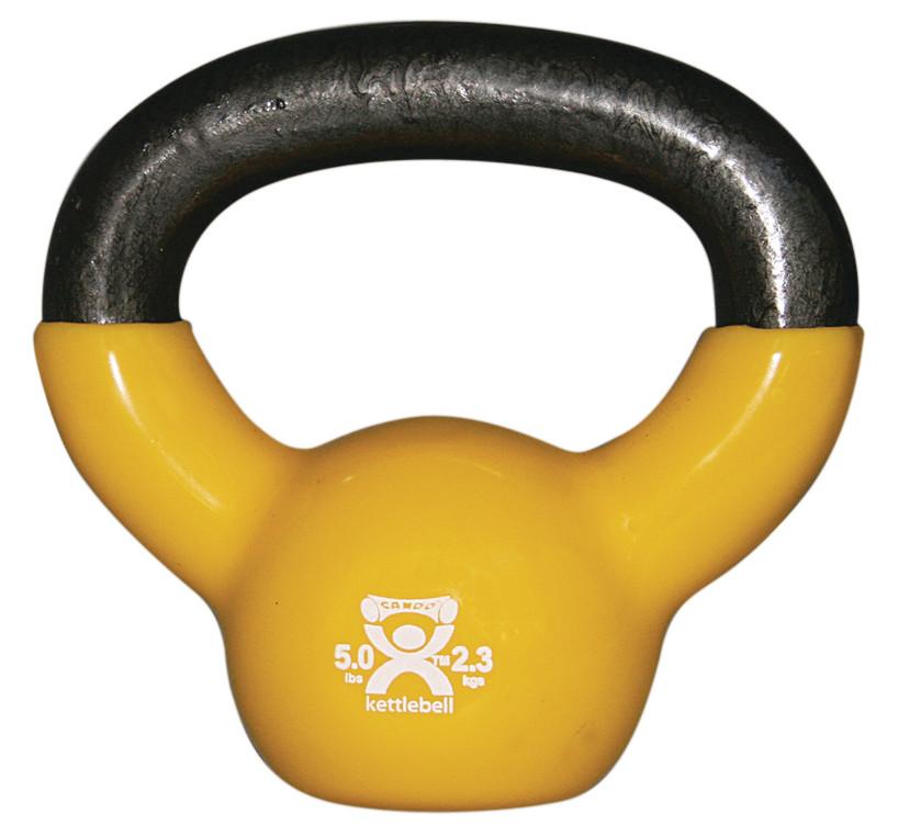 CanDo Kettlebell, 5 lbs., Yellow