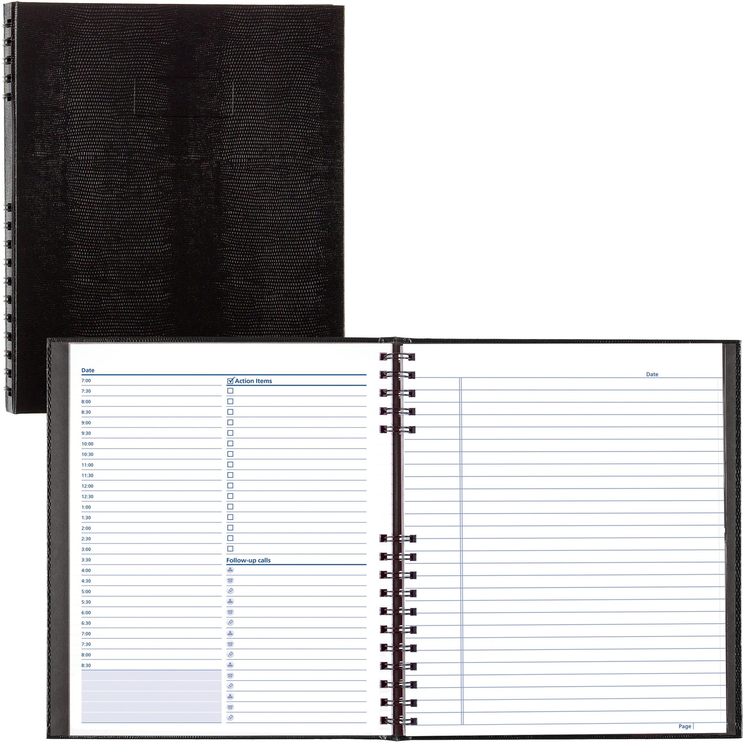 Daily Apptment. Notebook, 100 Sheets, 11"x8-1/2", Black