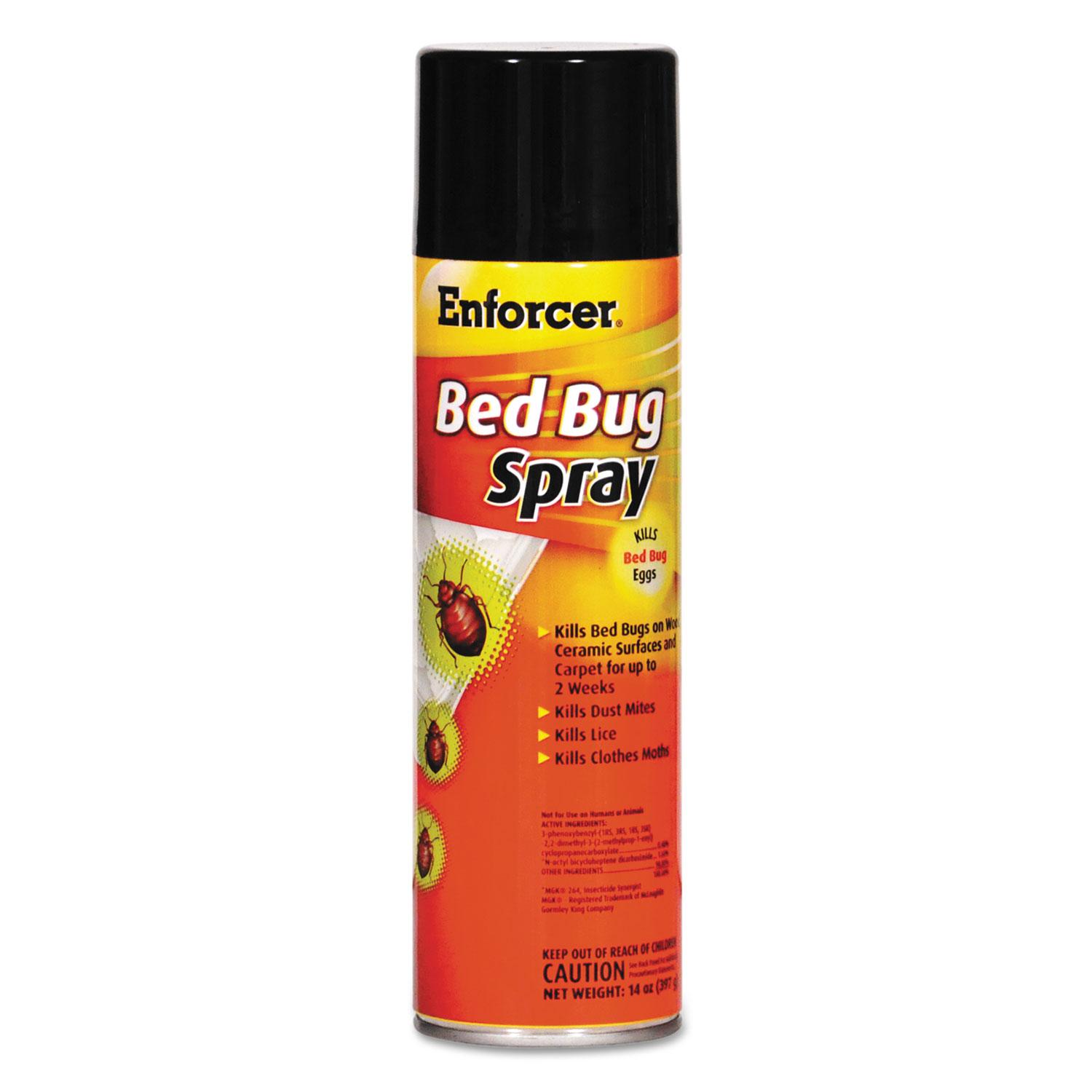 Enforcer® Enforcer Bed Bug Spray, 14 oz Aerosol, For Bed Bugs/Dust Mites/Lice/Moths, 12/Carton