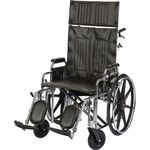 Heavy Duty Reclining Wheelchair, 22"W x 18"D, 21" Seat-to-Floor, Removable Arms, Single Axle, 450lb Capacity, Direct Supply® Panacea®